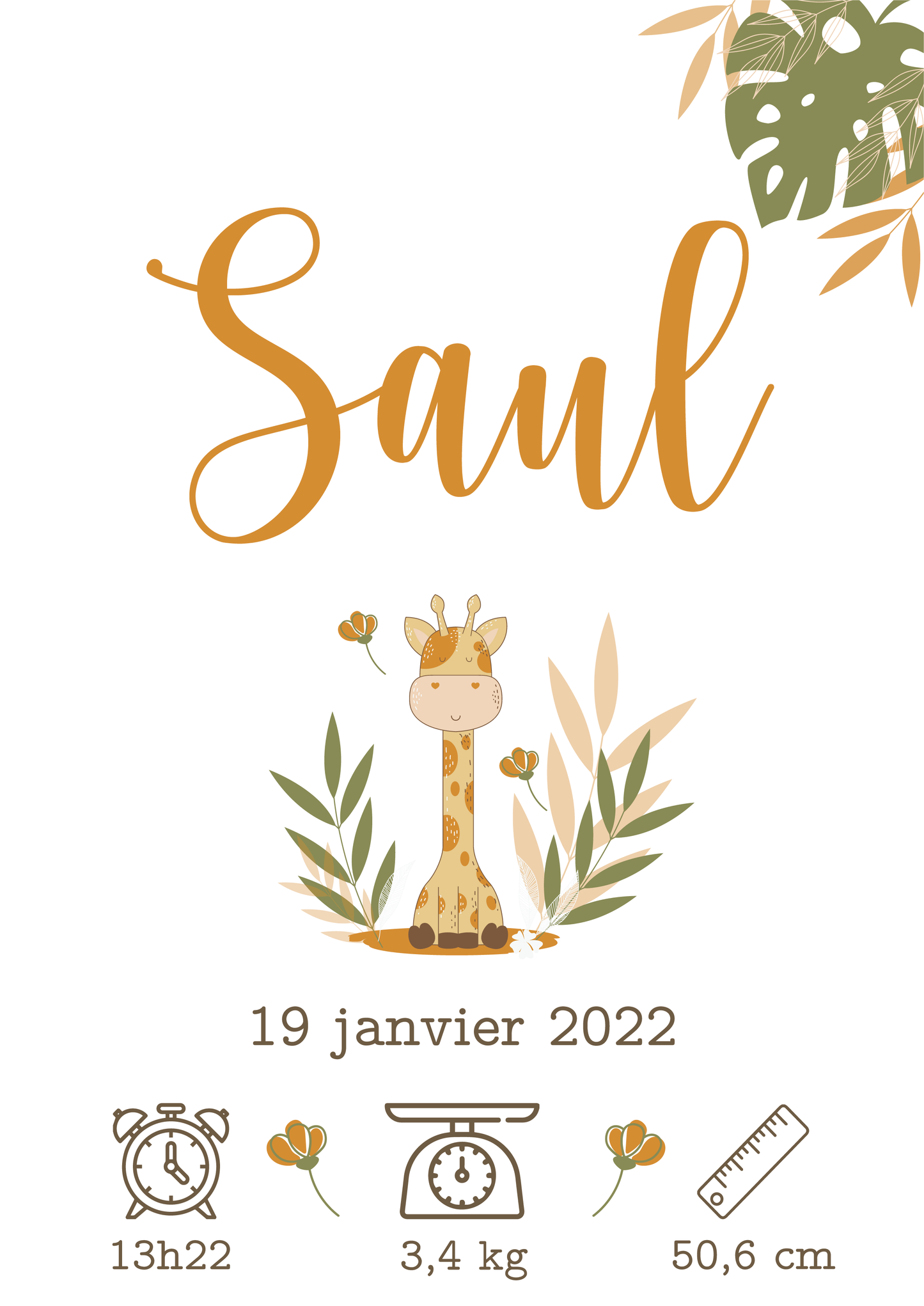 Affiche naissance - Jungle