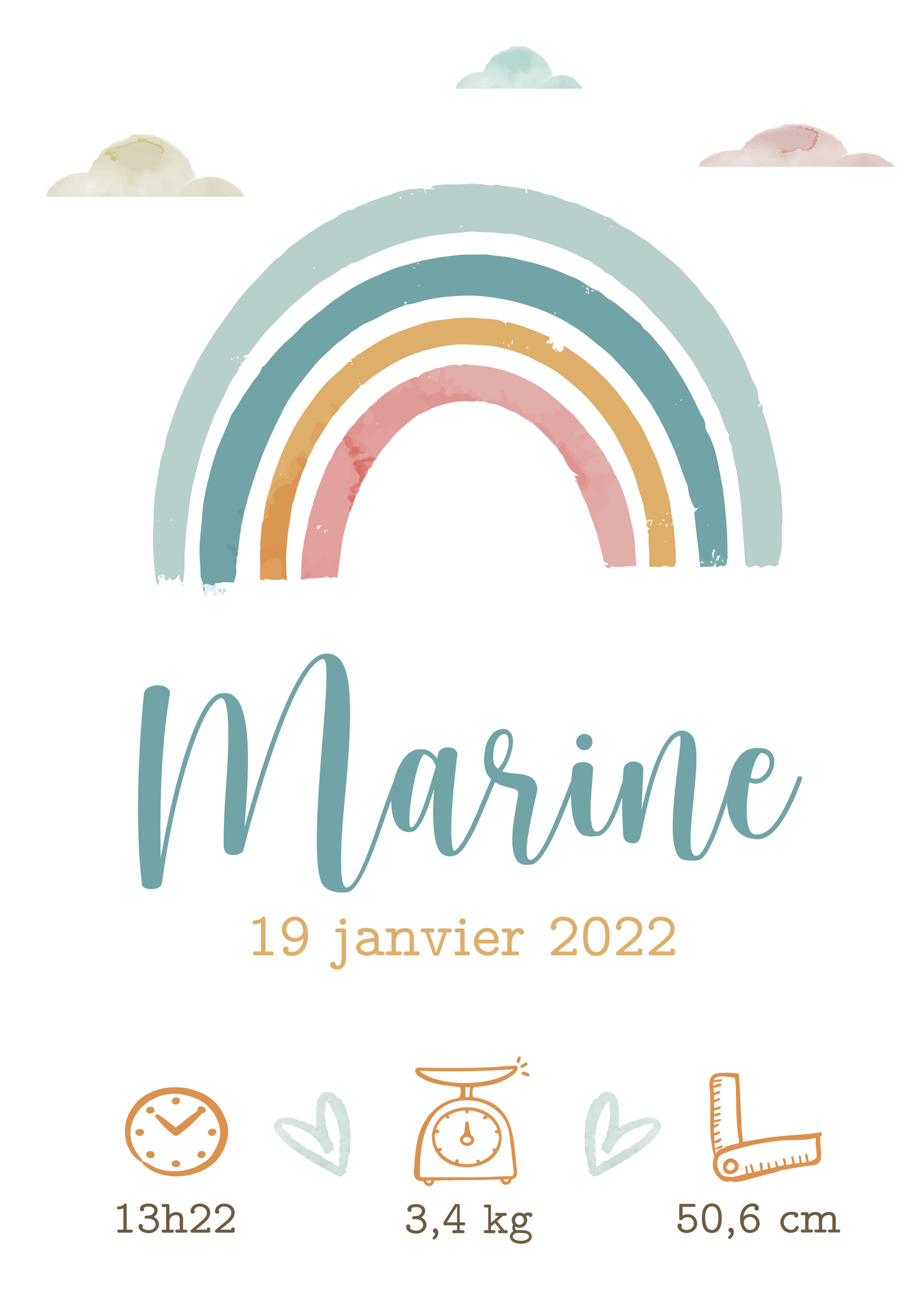 Affiche naissance - Rainbow