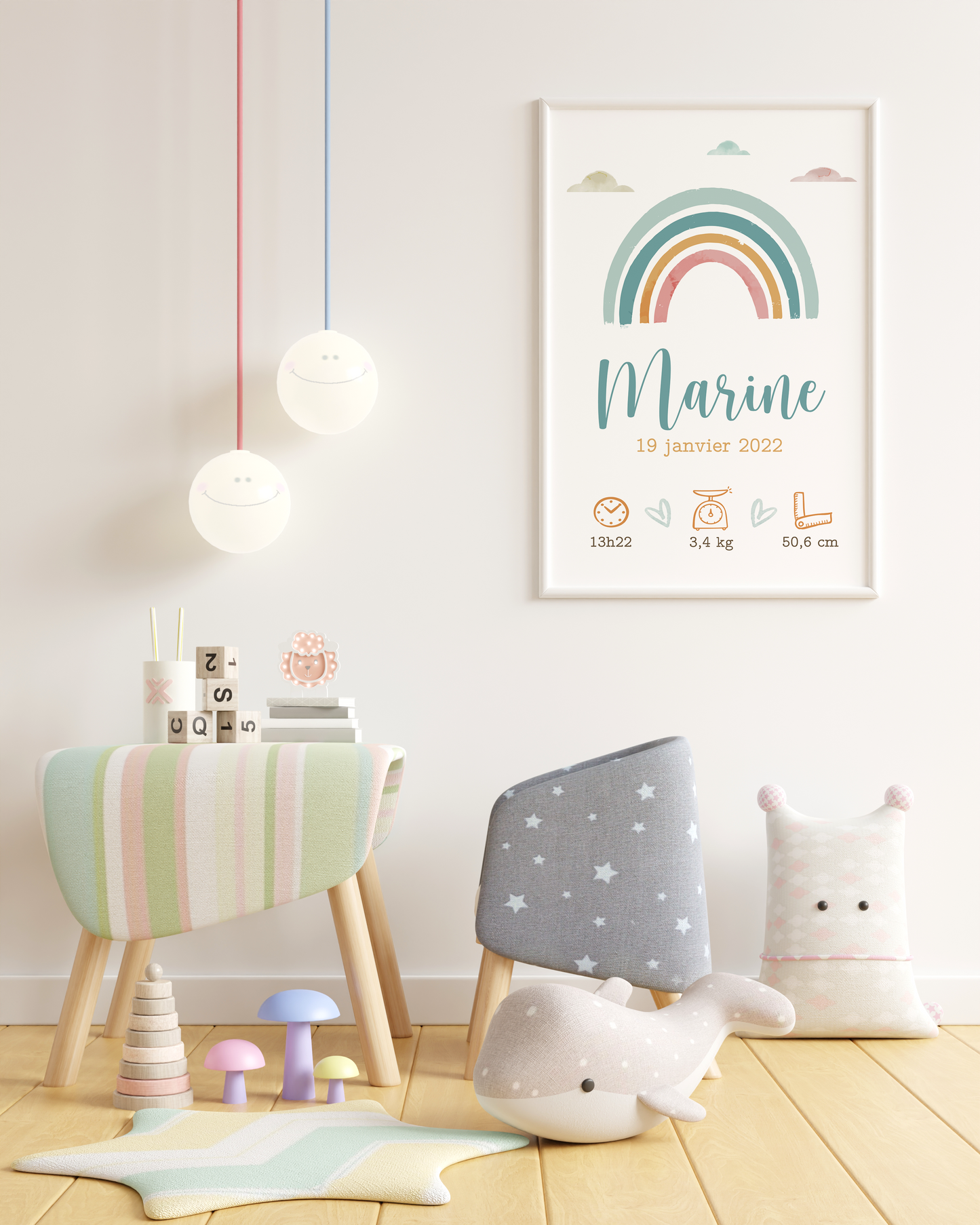 Affiche naissance - Rainbow