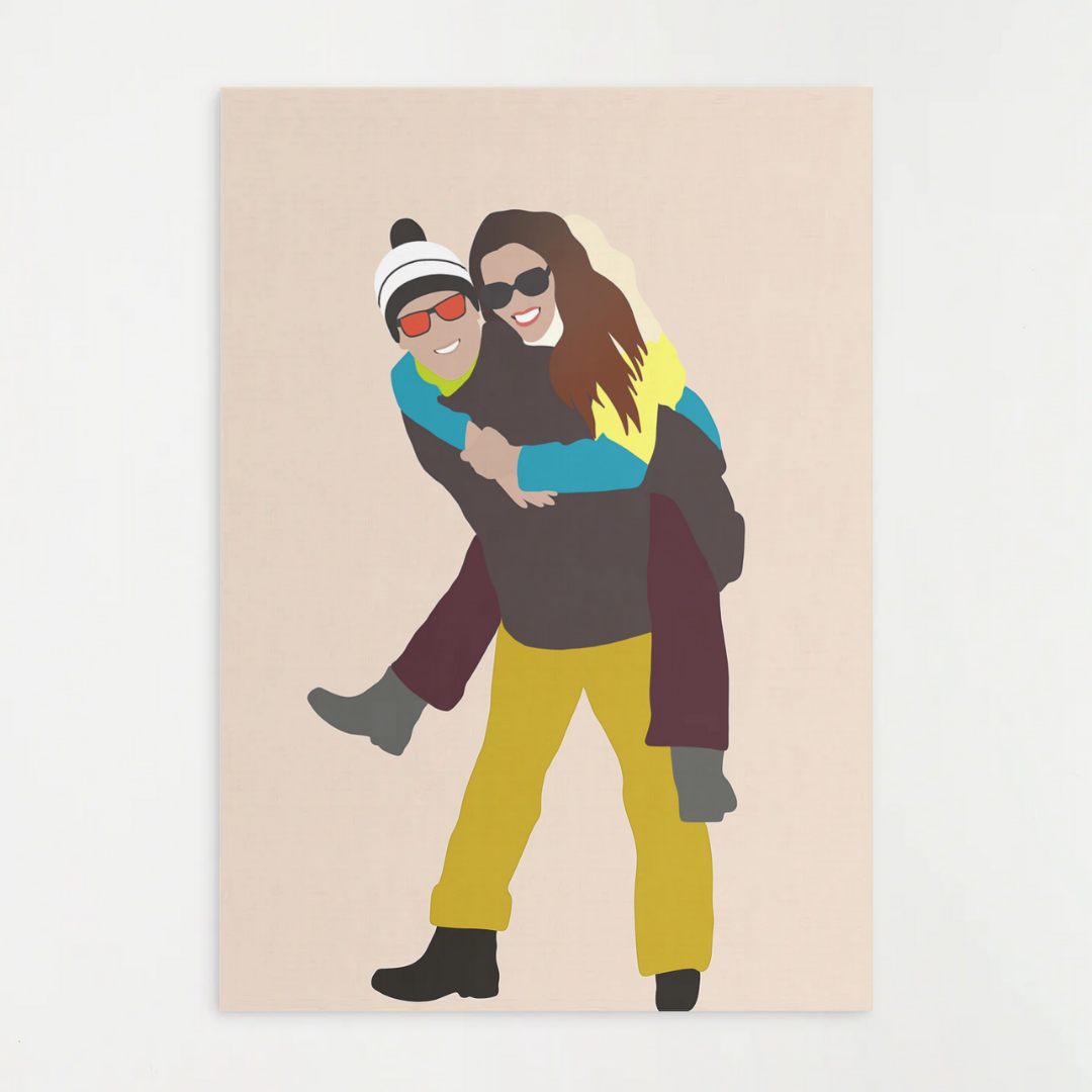 illustration personnalisée photo couple